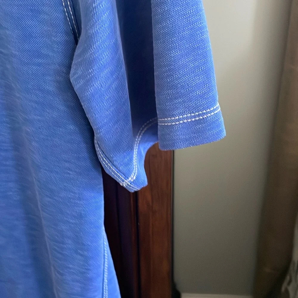 Johnston & Murphy Vintage Slub Polo Blue Size M - Picture 5 of 9